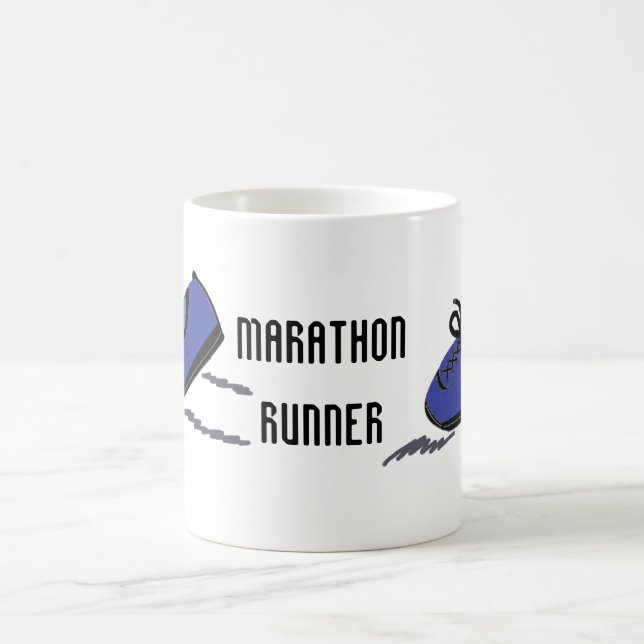 Mug Coureur de Marathon - Chaussures de Course Bleues (Centre)