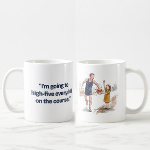 Mug Coureur de Marathon Drôle qui fait un High Five à