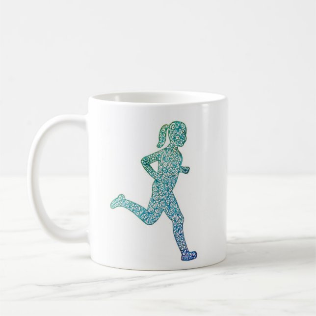 Mug "Courez Avec Endurance" Fille Coureur  (Gauche)