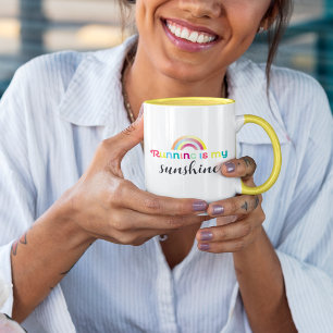 Mug Courir Est Mon Sunshine Colorful Rainbow Graphic