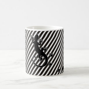 Mug Courir Gecko - bandes noir et blanc