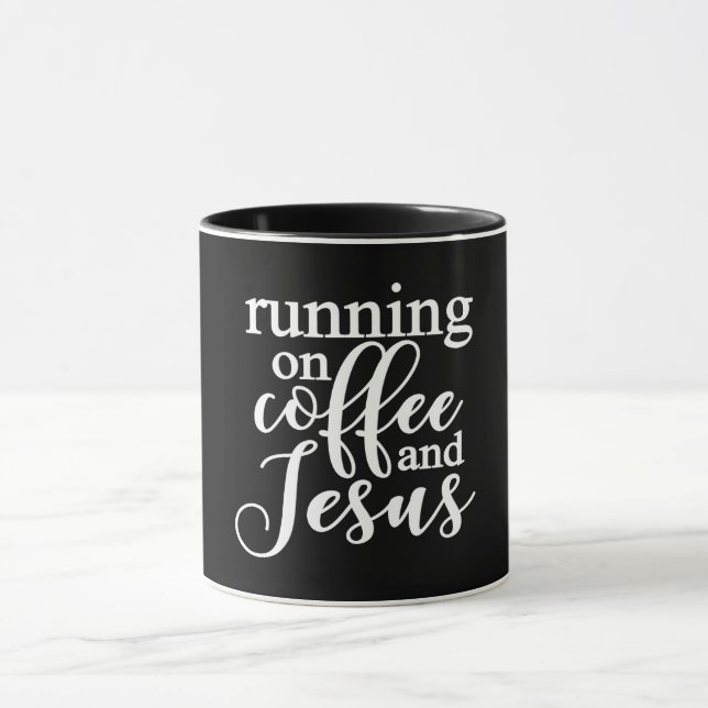 Mug Courir Sur Le Café Et Jésus (Centre)
