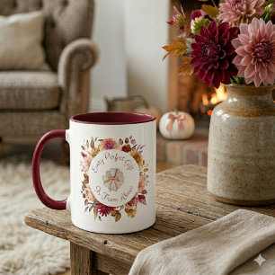Mug Couronne de Dahlia d'Automne avec Écriture sur Cit