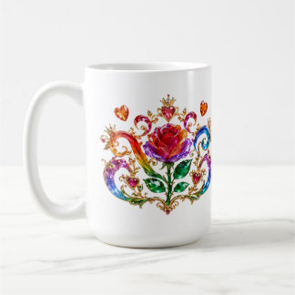 Mug Couronne de diamants de rose de cristal régale Rei