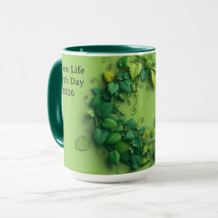 Mug Couronne de feuilles de cycle de vie verdoyant mod