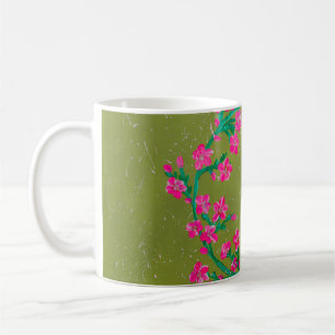 Mug Couronne de fleurs roses texturées 