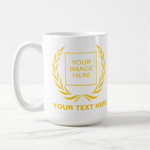 Mug Couronne de laurier dorée personnelle