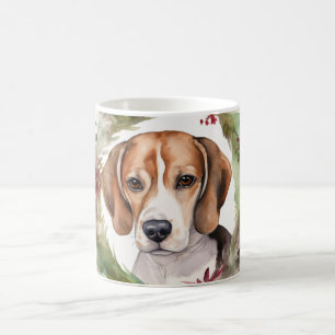 Mug Couronne de Noël Beagle Chien de fête
