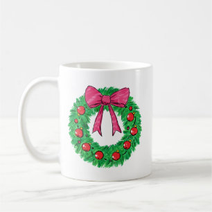 Mug Couronne de Noël classique avec noeud