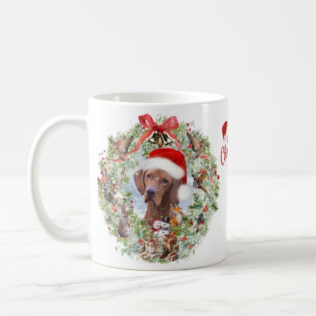 Mug Couronne de Noël de Vizsla en Hongrie (Gauche)