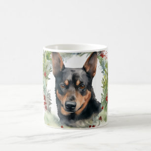 Mug Couronne de Noël festive de Kelpie australien
