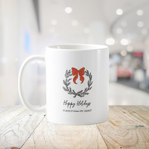 Mug Couronne de Noël Rouge et Noir Élégante