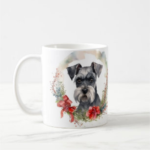 Mug Couronne de Noël Schnauzer Chien de fête