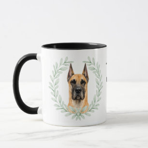 Mug Couronne d'eucalyptus Faon Grand Danois Monogramme