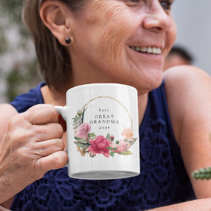 Mug Couronne en or florale rose Meilleure arrière-gran