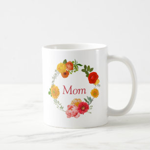 Mug Couronne Florale colorée - Fête des mères