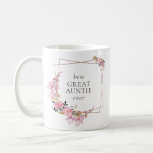 Mug Couronne florale rose en or Meilleure Grande Tante
