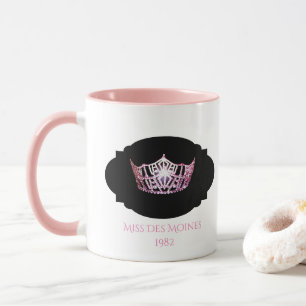 Mug Couronne rose personnalisée de style Miss America 
