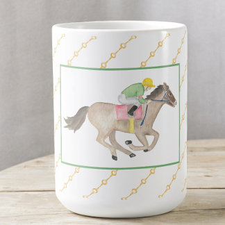 Mug Course de chevaux Jockey Aquarelle