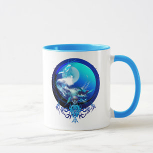 MUG COURSE DE TORTUE DE MER SOUS LA LUNE BLEUE