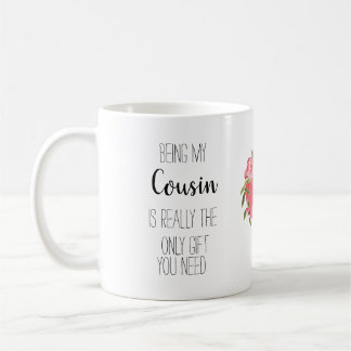Mug Cousin moderne 'seulement cadeau 'drôle coeur flor