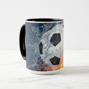 Mug Coussin de lancer balle de football/football flamb