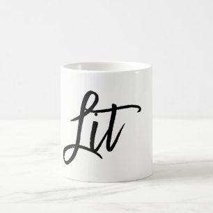Mug Coutume à la mode de manuscrit moderne noir de Lit