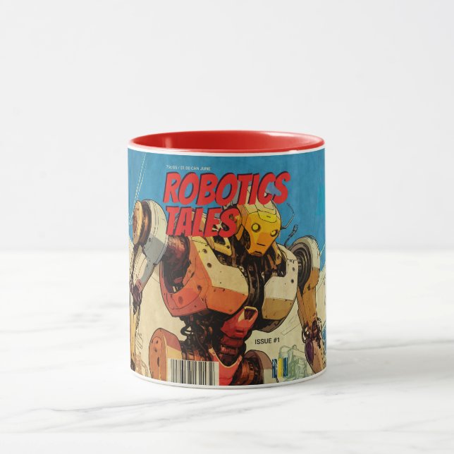 Mug Couverture de bande dessinée de robot de science-f (Centre)