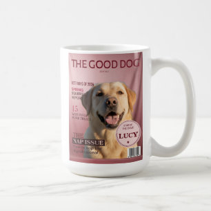 Mug Couverture de magazine photo de chien personnalisé