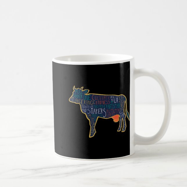Mug Cow Silhouette Tygraphy Phrases Heifer Fun Chris T (Droite)