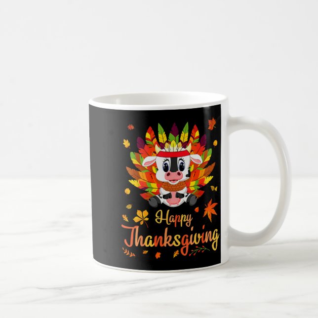 Mug Cow Turkey Costume Heart Happy Thanksgiving Day Da (Droite)