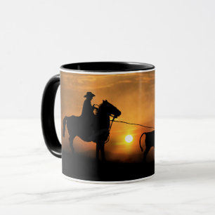 Mug Cowboy Steer Roping