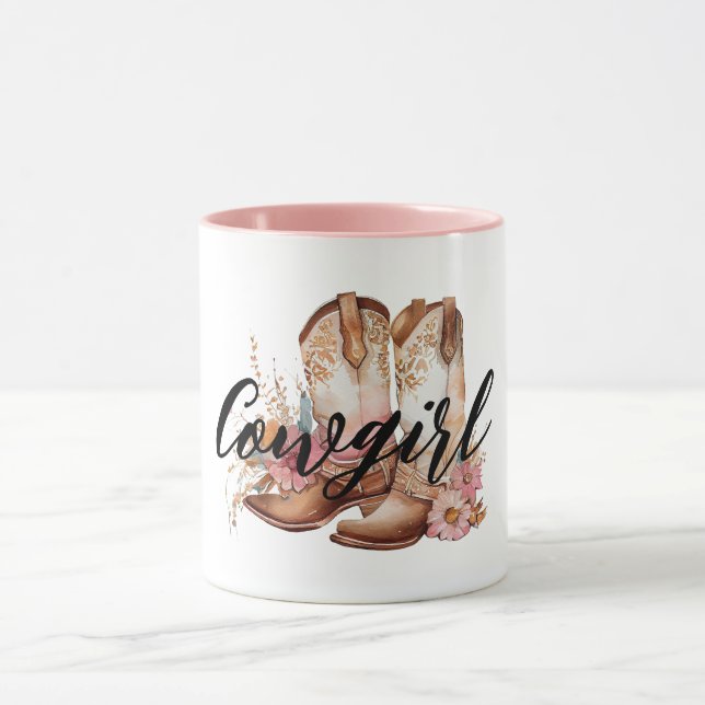 Mug Cowgirl Brown western Cowboy Boots (Centre)