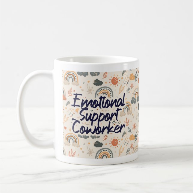 Mug Coworker Support Emotionnel. Cadeau Coworker (Gauche)