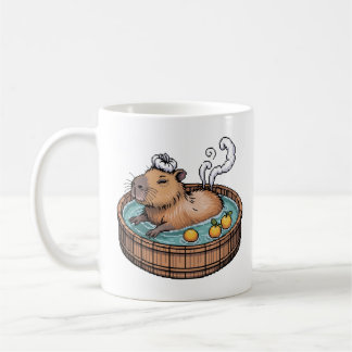 Mug Cozy Pixel Art Zen Capybara Hot Spring