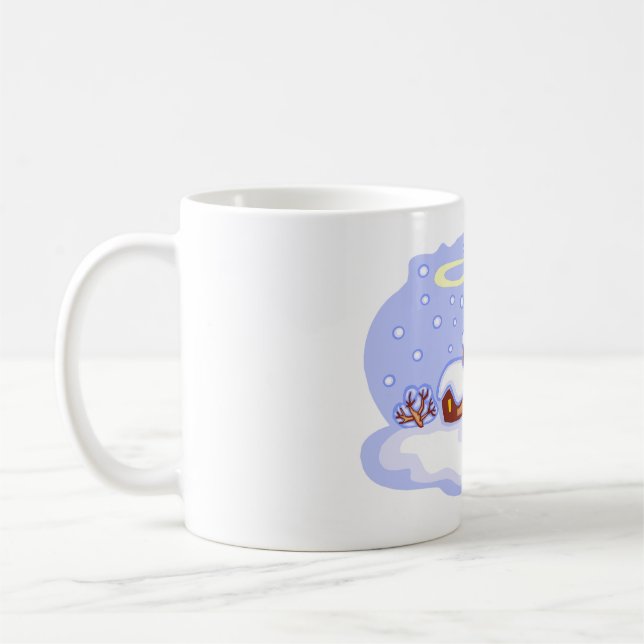 Mug Cozy Winter Cabin in Snow Frosty Landscape (Gauche)