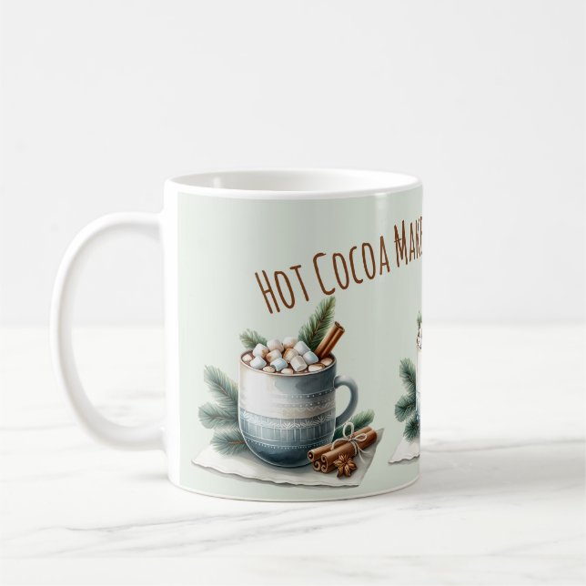 Mug Cozy Winter Cocoa Marshmallow Scene (Gauche)