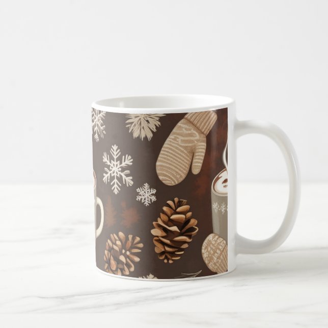 Mug Cozy Winter Pattern-Minimalist Aesthetic Art (Droite)