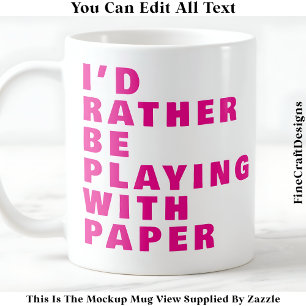 Mug Crafting Lover Mug, Citation papier personnalisée 
