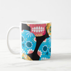 Mug Crâne à sucre, arrière - plan festif sans soucoutu