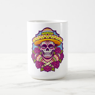 Mug Crâne à sucre avec Sombrero Dia De Los Muertos