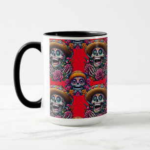 Mug Crâne à sucre - Jour des Morts (Rouge)