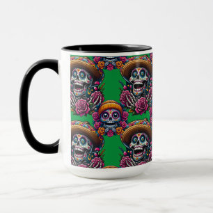 Mug Crâne à sucre - Jour des Morts (Vert)