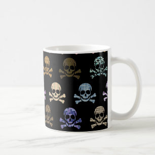 Mug Crâne coloré et os croisés