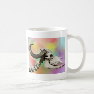 Mug Crâne de buffle sur un Arrière - plan d'aquarelle