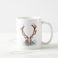Crâne de cerf avec fleurs 2