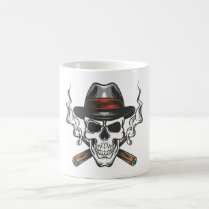 Mug Crâne de gangster avec chapeau fedora