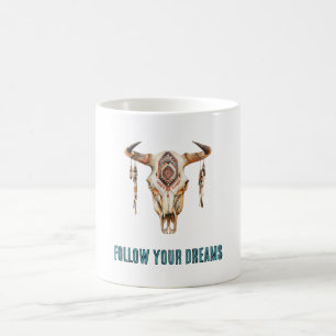 Mug Crâne de la corne des taureaux de la tribu autocht