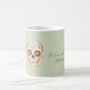 Mug Crâne de sucre rose vert Día de los Muertos
