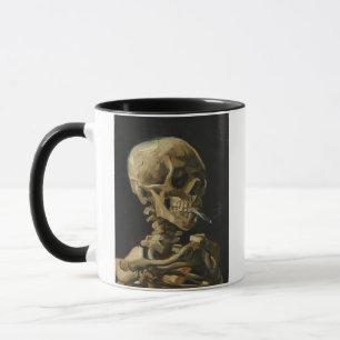 Mug Crâne d'un squelette avec une cigarette brûlante p